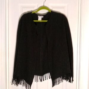Vtg. cape wool blend Decades Design OS Fringe